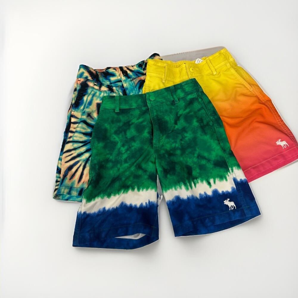 Set Of 3 Abercrombie Kids Boys Bathing Suits Bottoms Shorts 7/8